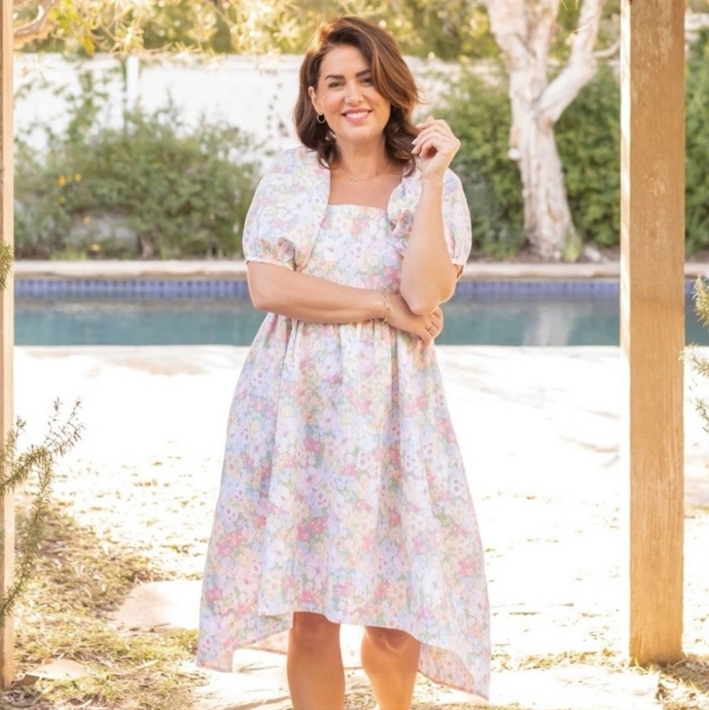 Joe Fresh Pastel Floral High-Low Dress